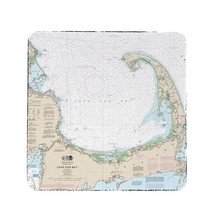 Betsy Drake Cape Cod Bay, MA Nautical Map Coaster Set of 4 - £27.12 GBP