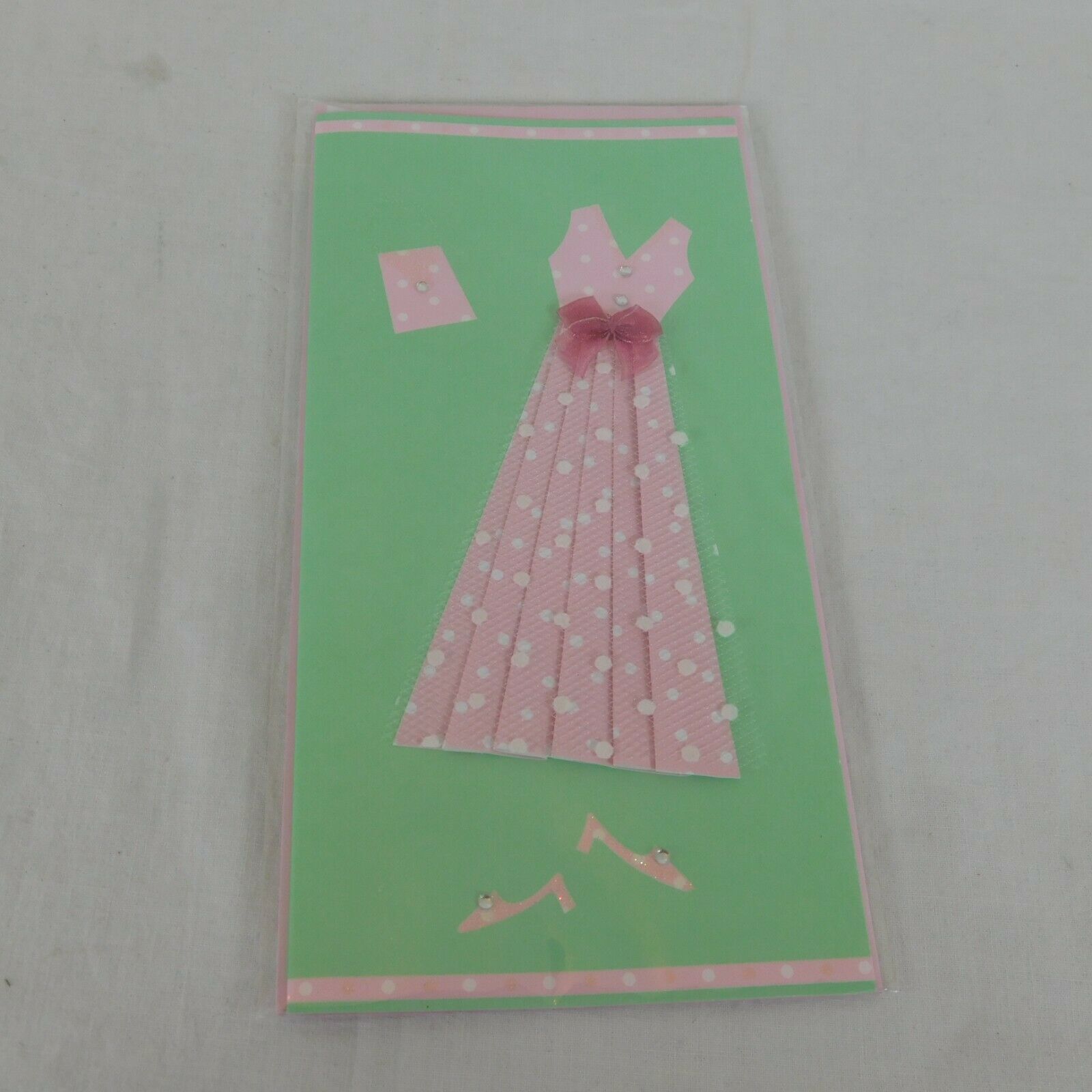 Paper Magic Group Blank Greeting Note Card Pink Dress Shoes Purse Bag Envelope - $4.00
