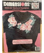 1992 Dimensions Iron On Fashion Transfer #80052 Pink Pretty Peonies Flowers - €4,03 EUR