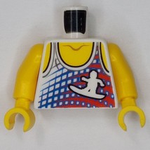 Lego Minifigure Parts Torso Tank Top Surfer Silhouette Pattern Yellow Ar... - £1.42 GBP