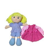 Homerbest 15” Soft Cloth Rag Plush Yellow Blonde Yarn Hair Blue Eyes Bon... - $18.73