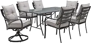 Hanover Lavallette 7-Piece Outdoor Dining Set, Modern Patio Dining Set f... - $1,573.99