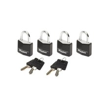 Master lock Luggage Lock 4 x Vinyl Covered Aluminium Padlocks Keyed Alik... - $46.00