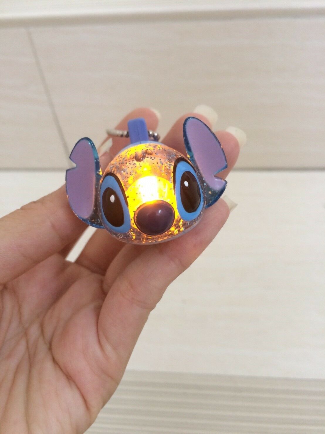 Disney Stitch Figure Toy Night Light Mini Torch Keychain. RARE Item