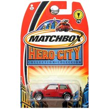 Matchbox Hero City Mini Cooper with Union Jack British Flag Roof Chili Red #75 - £34.16 GBP