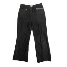 sonia k paris dark gray Zip pocket embroidered Wide leg dress pants Size 30 - £93.21 GBP