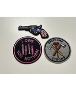 Lot Of 3 Iron On Patches Sweet &amp; Strong I Owe You Nothing - £6.46 GBP