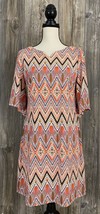 Aryeh Tunic Dress Size Medium Geometric Print Stretchy Boho Shabby Chic - £17.85 GBP