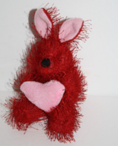 Oriental Trading Easter Bunny Rabbit Mini 5&quot; Red Eyelash Plush Valentine... - £9.09 GBP