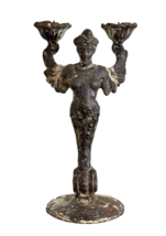 Antique Victorian Cast Metal Seraph Angel Figural Candlestick - £234.57 GBP