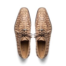 Apricena Genuine caiman Crocodile Dress Derby's Lace Up Rustic Orix image 5