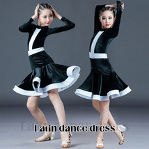 Girls Latin Dance Dress Kids Professional Perform Salsa Tango Competition Dress - £21.82 GBP