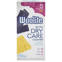 Woolite 20 Min Dry Care Cleaner At Home Dry Cleaners Secret 6 Cloths Fresh Scent - £29.70 GBP