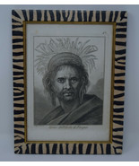 Uomo Dell Isola Di Pasqua Lithograph Engraving Print Framed Pignatari - $54.16 CAD