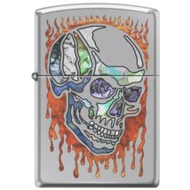 Zippo Lighter - Skull Fusion High Polish Chrome - 854089 - £27.30 GBP