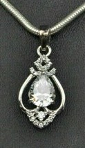 2.50Ct Pear Cut Lab-Created Diamond Pendant 14k White Gold Plated NO CHAIN - £119.06 GBP