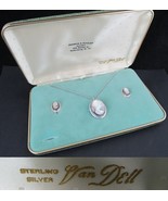 Van Dell Cameo Sterling Silver Set earings necklace 1950s WITH BOX &amp; NEV... - $1,397.41 MXN
