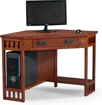 Leick Home Since 1910 Corner Computer And Writing Desk, Mission Oak Finish - £238.99 GBP