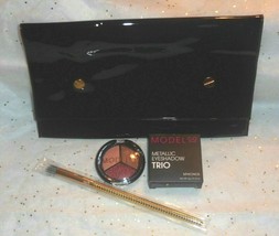 3 pc Lot ~ Modelco Metallic Eyeshadow Mykonos+Moda Triad Eye Brush+Makeup Bag - £9.48 GBP