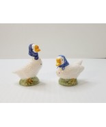 Vintage White Ducks Or Geese Salt And Pepper Shaker Set Goose Ceramic - $7.92