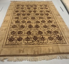 Handmade vintage Tibetan Khaden rug 6.9&#39; x 8.9&#39; 1980s - £773.48 GBP