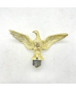 Vintage American Bald Eagle Flag Pole Topper Cast Aluminum Gold Plated - €17,22 EUR