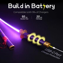 LED Glowing Roronoa Cosplay Katana - 40 Inch Rechargeable Light Up Sword image 3
