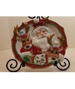 Retired Fitz and Floyd Essentials Santa&#39;s Flight Canape Plate/ Wall Decor - £17.12 GBP