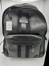 Coach Men&#39;s QB/Black Mixed Buffalo-Embossed Leather Campus Backpack - $445.50