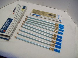 9 Vtg Faber Castell Eraser Stik Stick 7081-B Typewriter Brush Pencil Blue White - £23.35 GBP