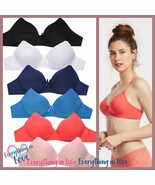 6 Pack Wireless Full cup Comfort Cotton Padded Cotton Lingerie No Wire B... - $30.22+