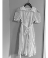 Vintage Laura Ashley Child Girl’s White Lawn Cotton Dress Size 8 Made UK - $647.06 MXN