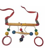 Right Time Across Crib Toy Cradle Gym Wooden Toy Nursery Bright Vtg 1950s - €12,94 EUR