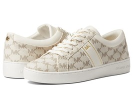 Womens Michael Kors Juno Stripe Lace-Up Shoe Sneaker Vanilla Ivory Gold ... - $129.99