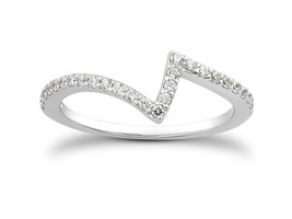 14k white gold diamond  curved wedding band/Ladies curved 14k white gold diamond - £1,003.00 GBP