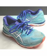 Asics Gel-Nimbus 20 Aqua Blue/Coral T850N Running Sneakers Women&#39;s Size 8.5 - $54.80 CAD