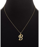 Cubic Zirconia Initial 18&quot; Pendant Necklace 18K Gold-Plated Sterling Silver - £31.75 GBP+