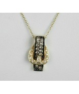 14K Yellow Honey Gold Plated Silver Simulated Diamond Buckle Necklace Pe... - £82.91 GBP
