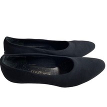 Salvatore Ferragamo Balmy Low Wedge Black Fabric Shoes  Women’s Size 7 - £38.65 GBP