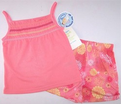 NWT Carter&#39;s Girl&#39;s 2 Pc. Pink Knit Floral Pajama Shorts Set, 4, 5, 6 or 7 - £11.63 GBP