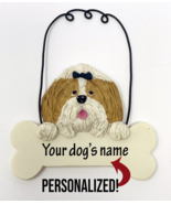 Personalized Shih Tzu Dog Name Mini Sign Hanger Decor Figure Ornament - $280.81 MXN