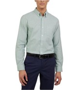 Ben Sherman Mens Dress Shirt Green Multicolor Check Oxford Long Sleeve Button Up - $42.99