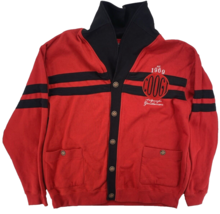 COOGI Sweater Cardigan Mems 4XL Red Black Embroidered Logo Hunters Valley Club - $49.49