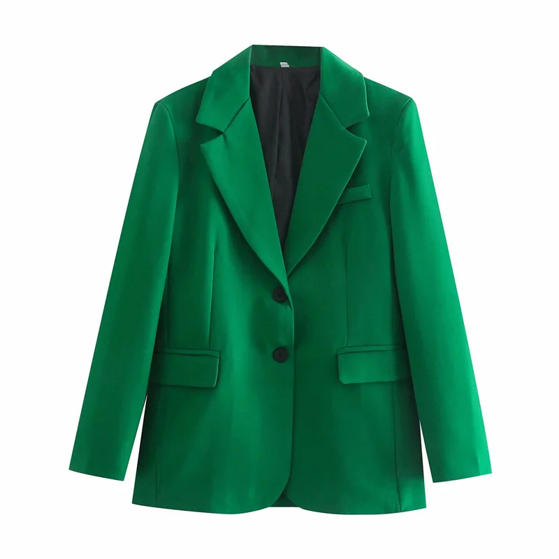 Woman Vintage Green Loose Blazer Suits  Spring Elegant Female wear Solid Matchin - £121.31 GBP