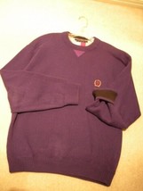 Mens Sweater Size M Tommy Hilfiger Purple Cotton Ski Sweater $110 Value NEW - £19.51 GBP