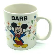 DISNEY Epcot BARB Name Coffee Mug Vintage Mickey Mouse Castle Riverboat 1980s - £11.06 GBP