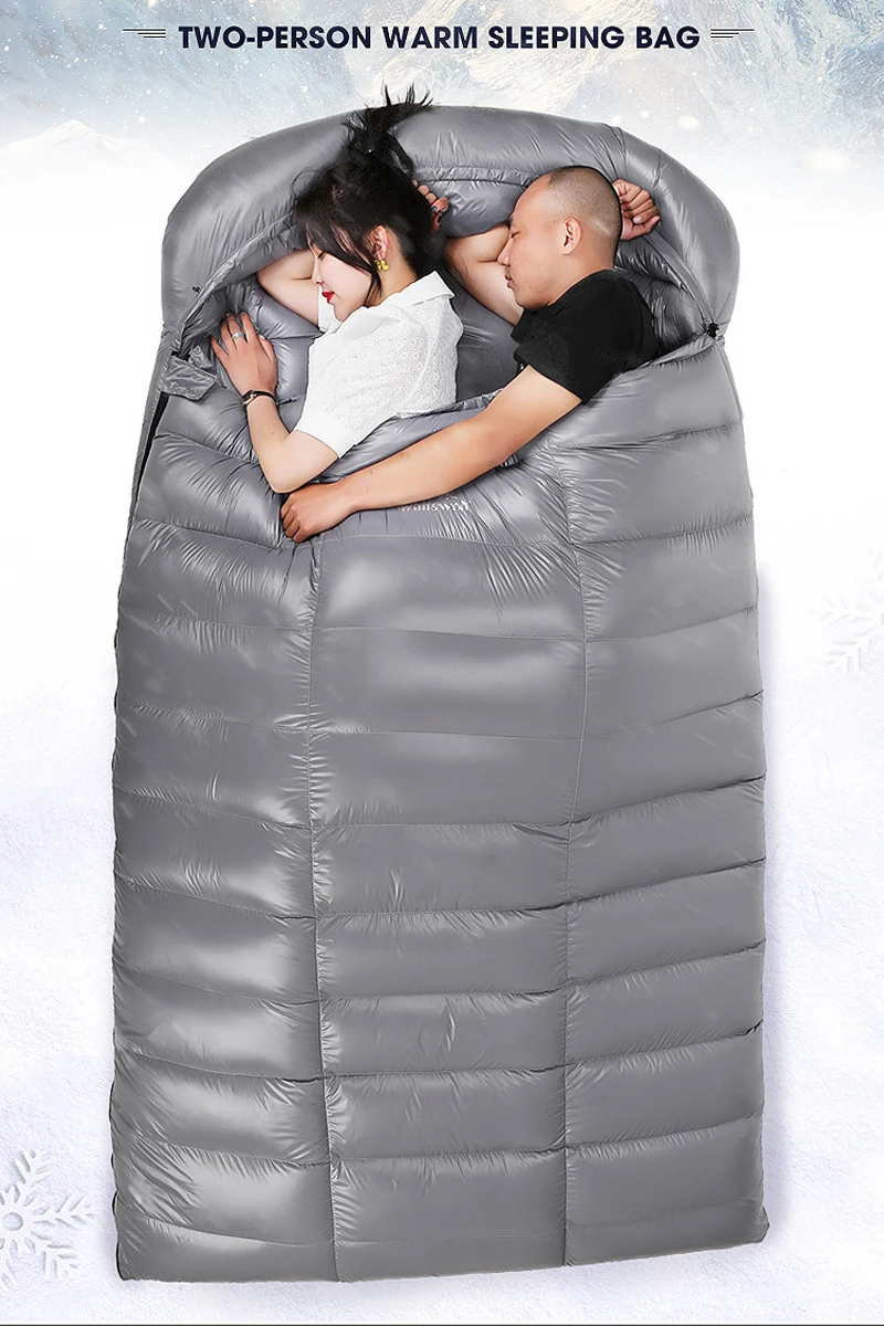 White Goose Down Filled Sleeping Bag, Double Goose Sleeping Bag, Suitable for - £107.07 GBP+