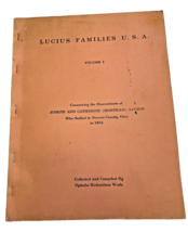 Lucius Families Seneca County Ohio USA Vol 1 Family History Genealogy 1971 Book  - £46.82 GBP