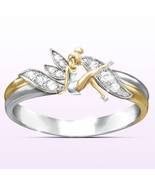 Two-Toned Sterling Silver Disney Embrace The Magic Tinker Bell Diamond Ring - £69.84 GBP