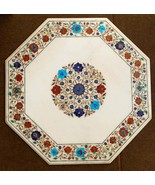 28&quot; Mother of Pearl Inlay Coffee Table Top / White Marble Coffee Table H... - $2,490.68 CAD
